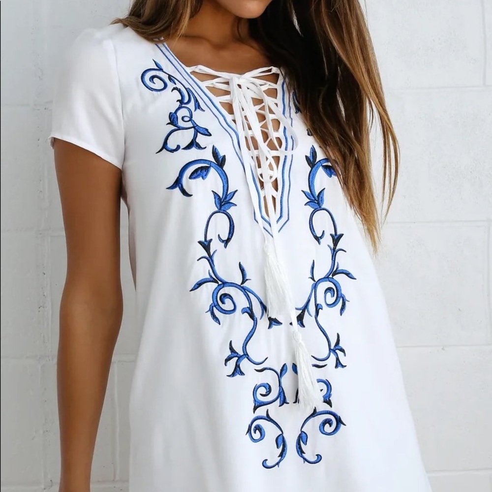 White Lulu's Embroidered Dress